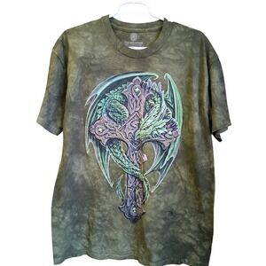 The Mountain Anne Stokes Collection Woodland Guardian Green Dragon T Large NWOT